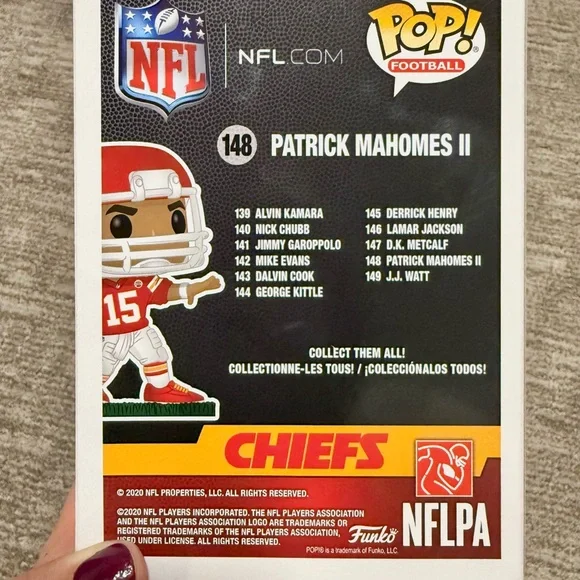 Funko Pop! Vinyl Football Kansas City Chiefs Patrick Mahomes II Figure - Picture 2 of 2